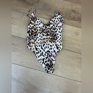 Good American Leopard Spaghetti Strap Swimsuit